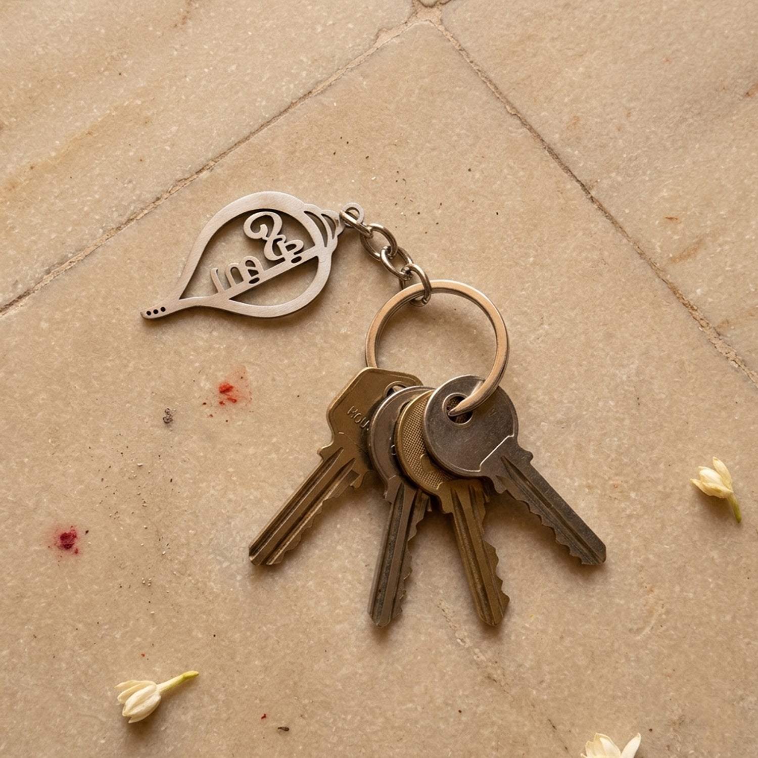 Shankh Krishna design durable keychain for keys