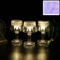 Set of 3 LED mini table lamps with crystal-effect lampshades providing warm ambient light