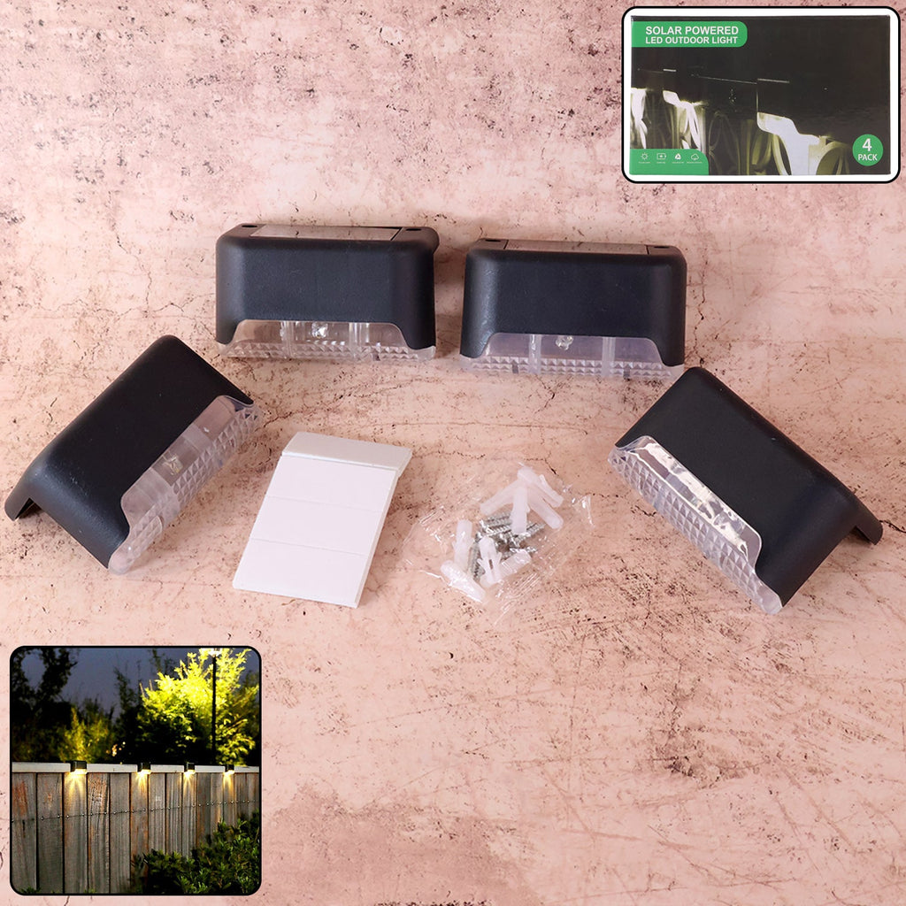 Main view of 4-piece Garden Vera solar stair lights, showing their compact design.