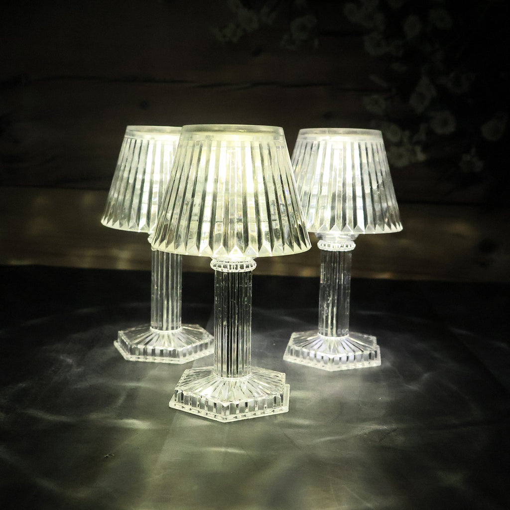Elegant crystal LED table lamp providing soft ambient light