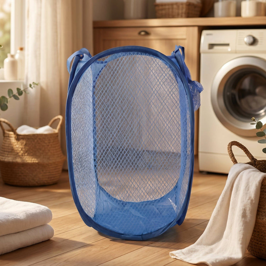 Mesh cloth bag for laundry, easy to wash and store