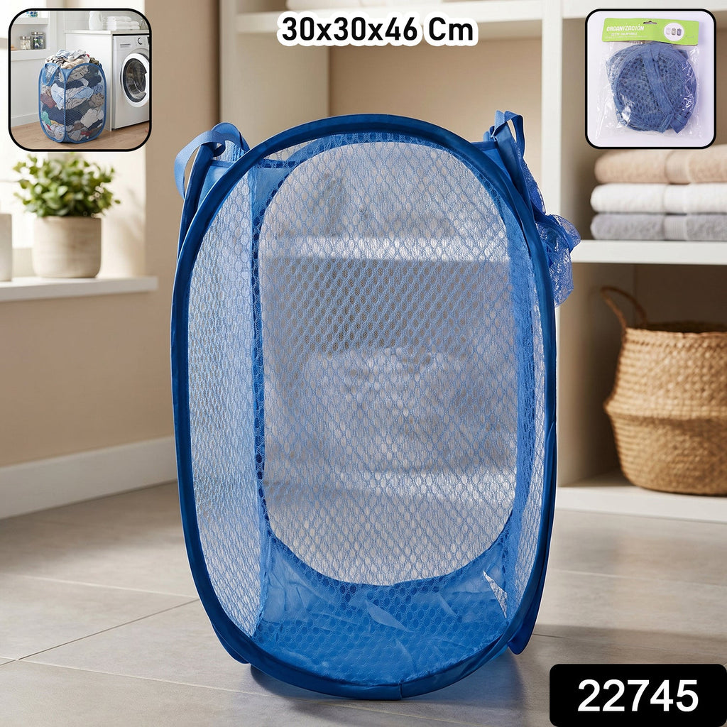 Breathable mesh storage organizer for laundry, portable design