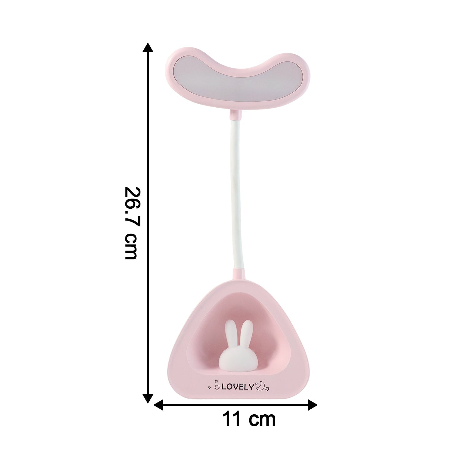 Compact LED desk lamp with flexible neck positioned on office desk