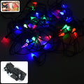 8 meter multi-color LED fairy string lights glowing brightly indoors