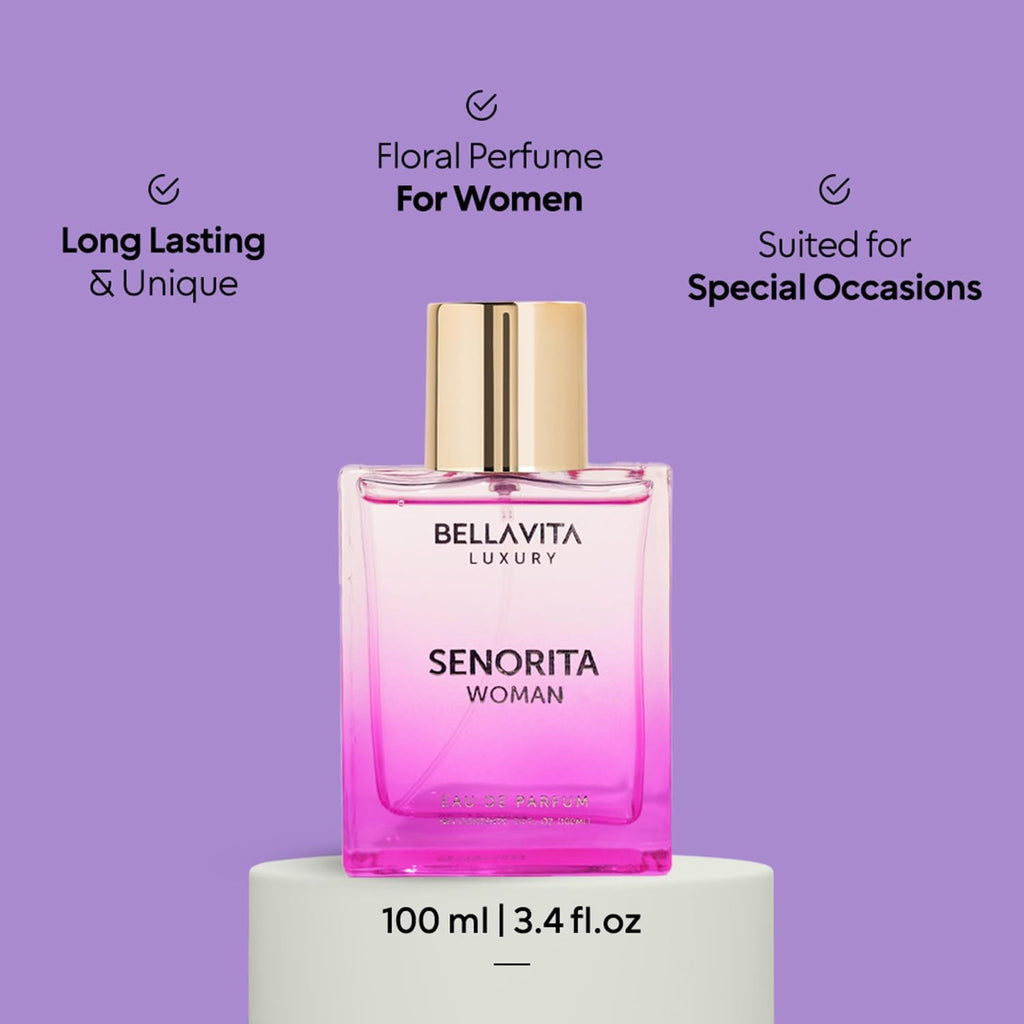 Perfume bottle with long-lasting floral and fruity scent