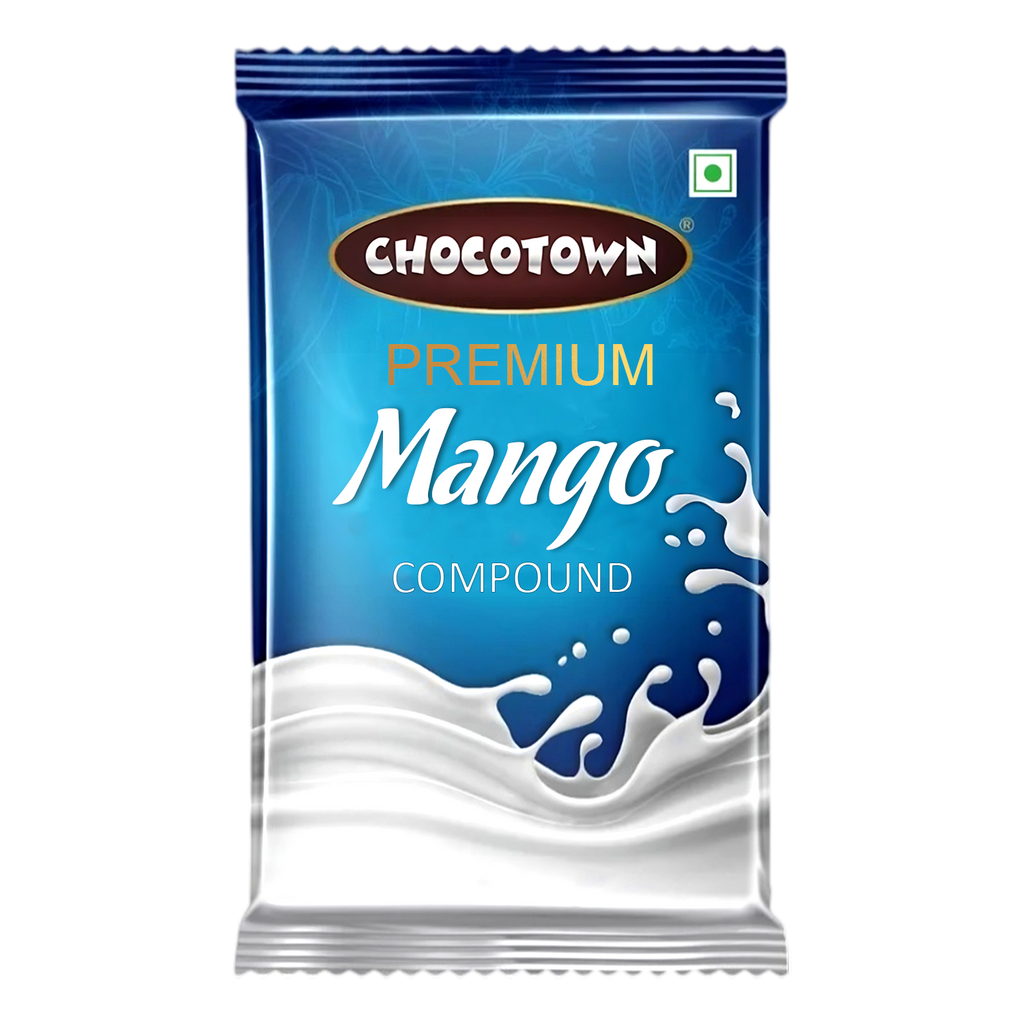 Close-up of a Chocotown Mango Compound slab, ready for use in confectionery.