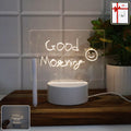 LED Acrylic Writing Message Board night lamp with glowing transparent acrylic surface