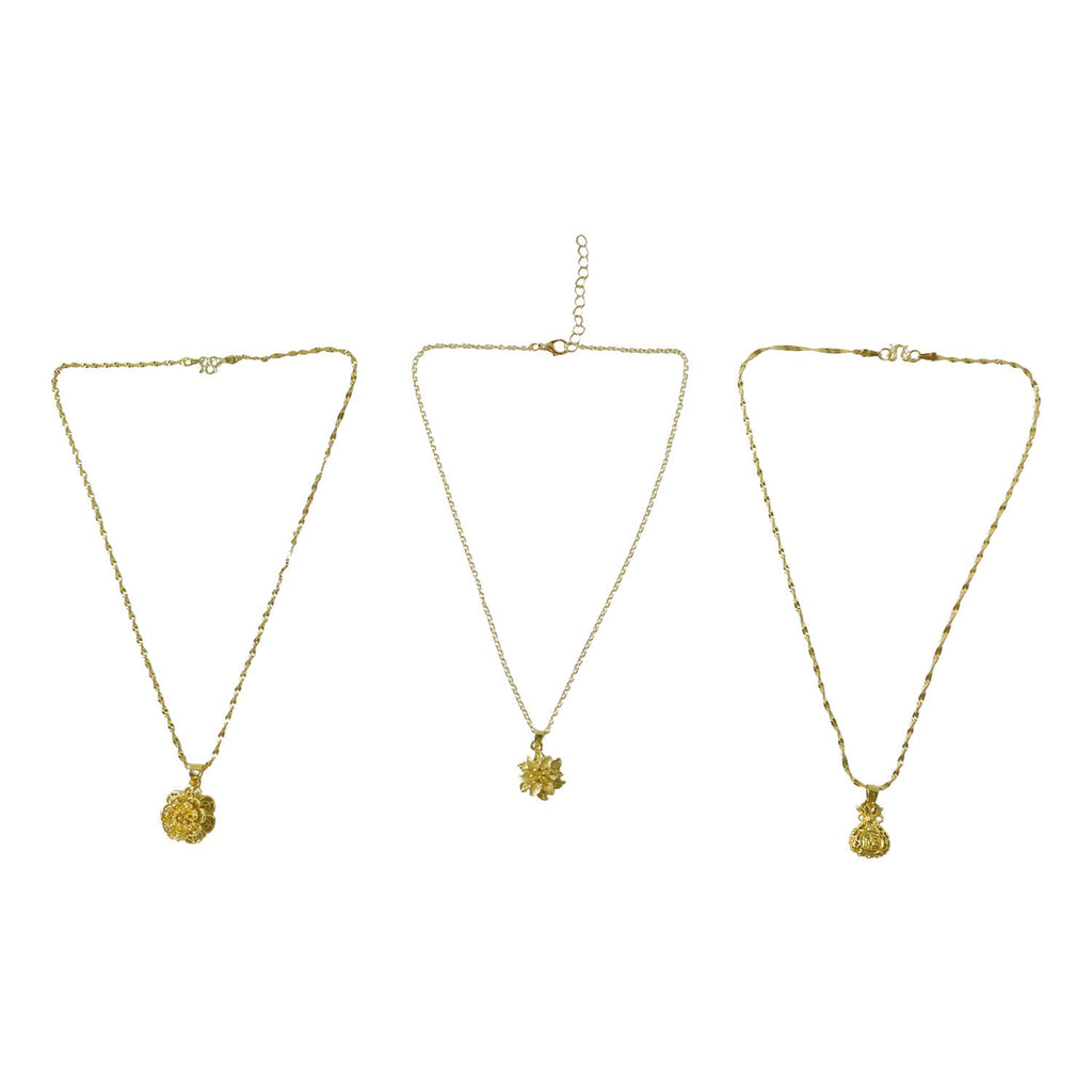 Decorative floral gold finish necklace for festive wear