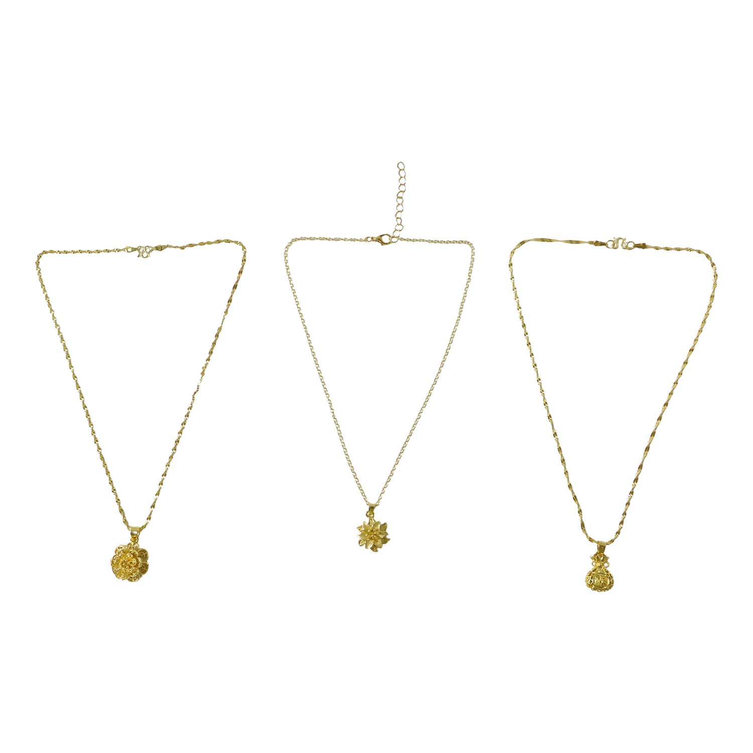 Decorative floral gold finish necklace for festive wear
