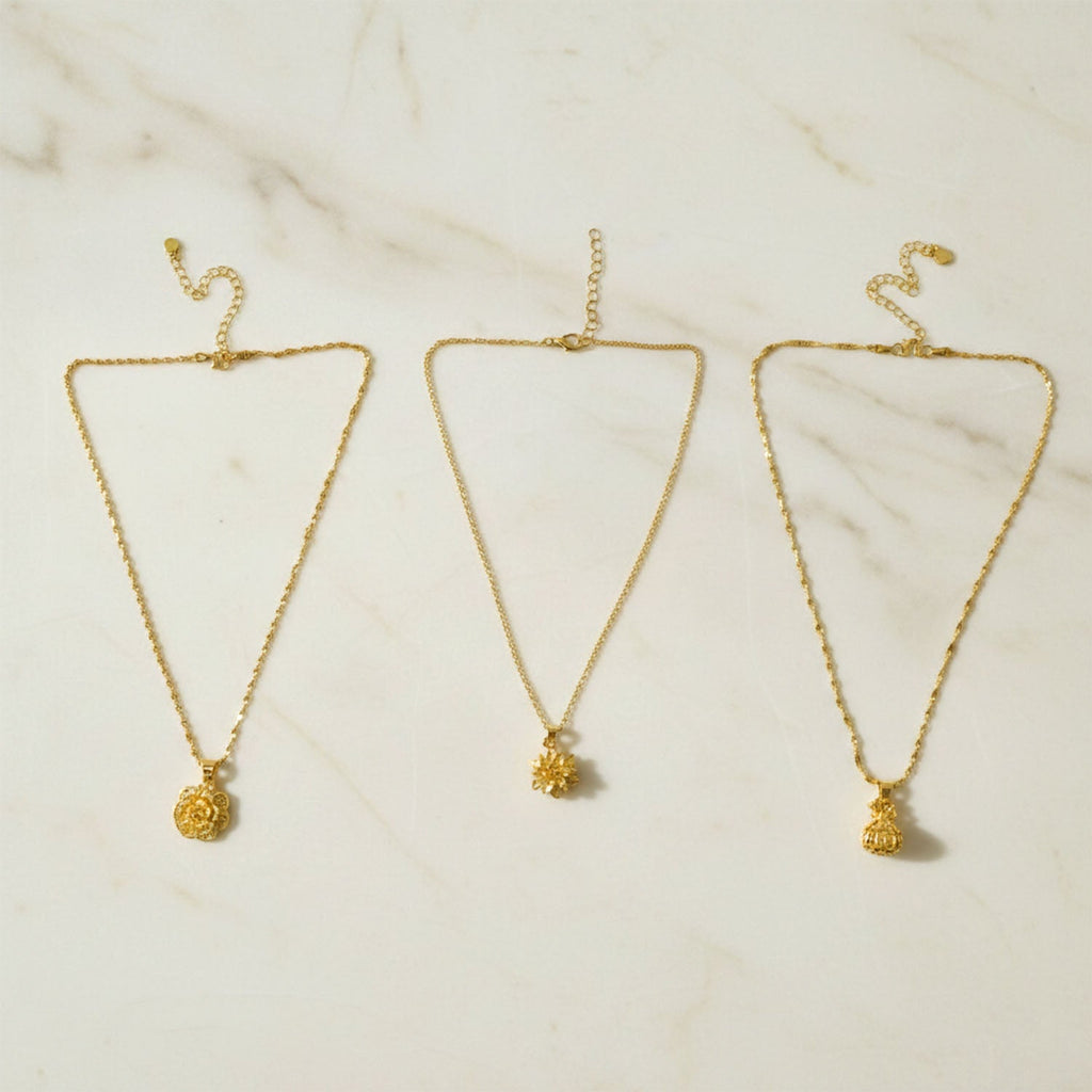 Stylish gold finish necklace accessory with intricate detailing