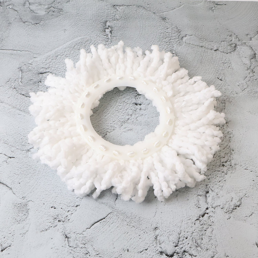 Durable 360° spin mop head refill designed for easy attachment