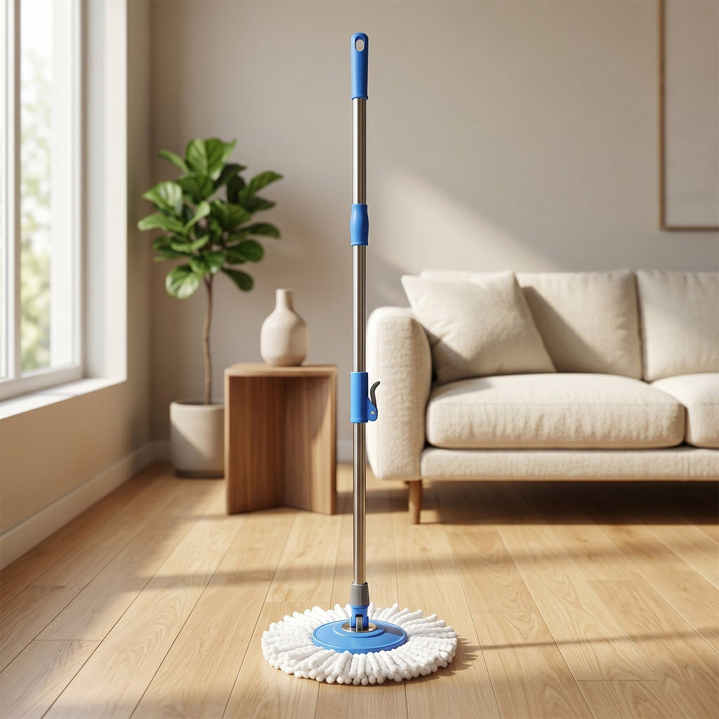 microfiber floor cleaning spin mop system for versatile use