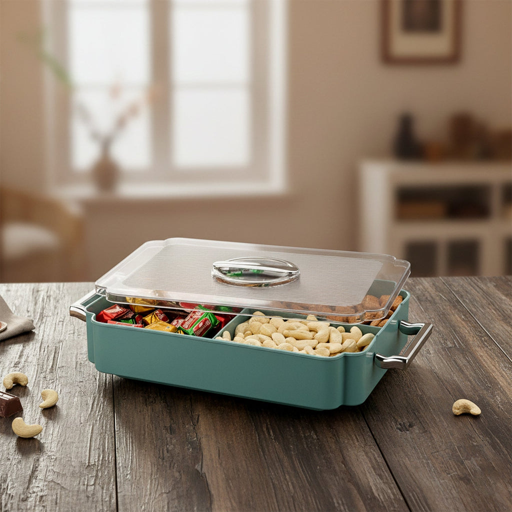 Kitchen organizer box for dry snacks and namkeen in plastic storage container