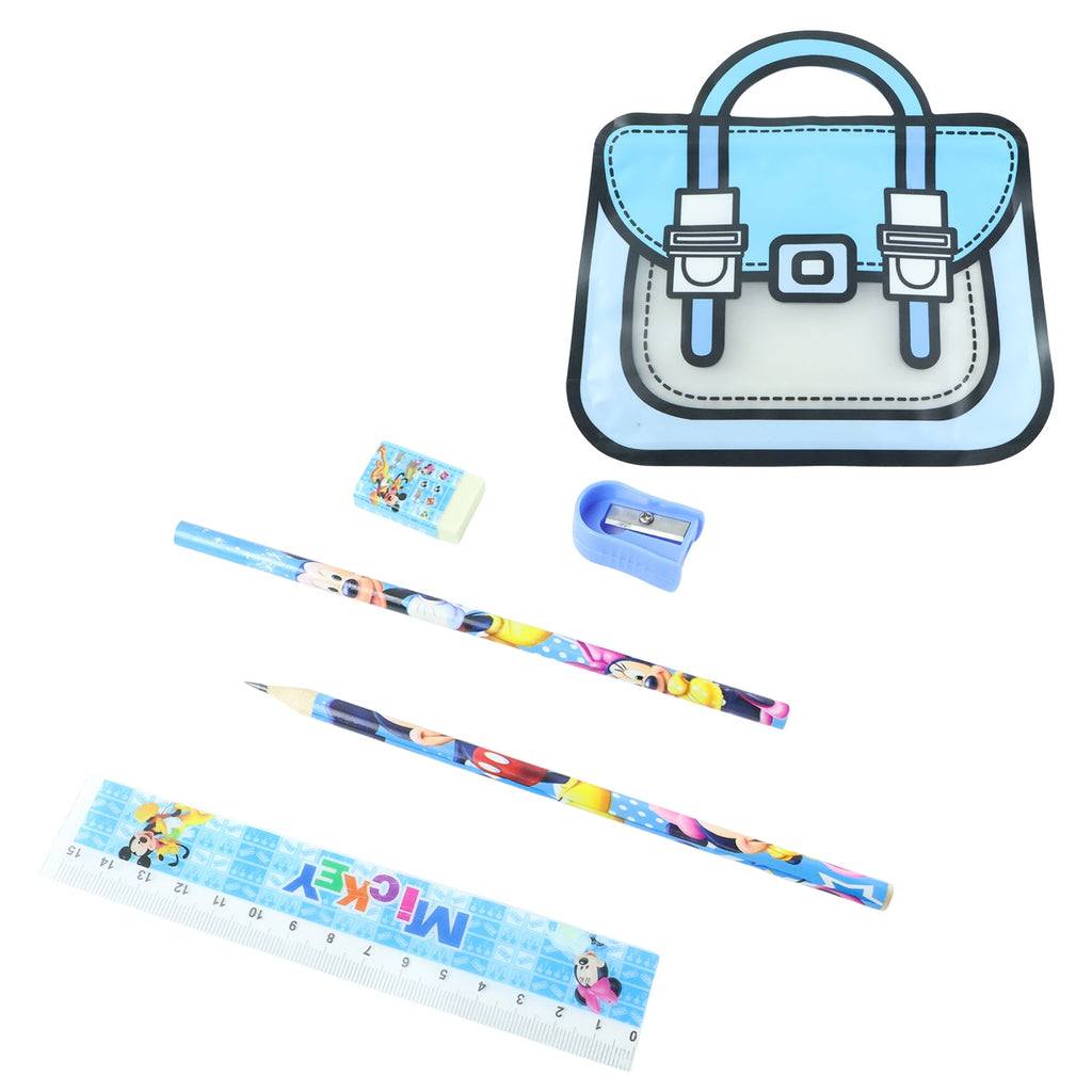 Kids stationery gift set with colourful items and carry bag