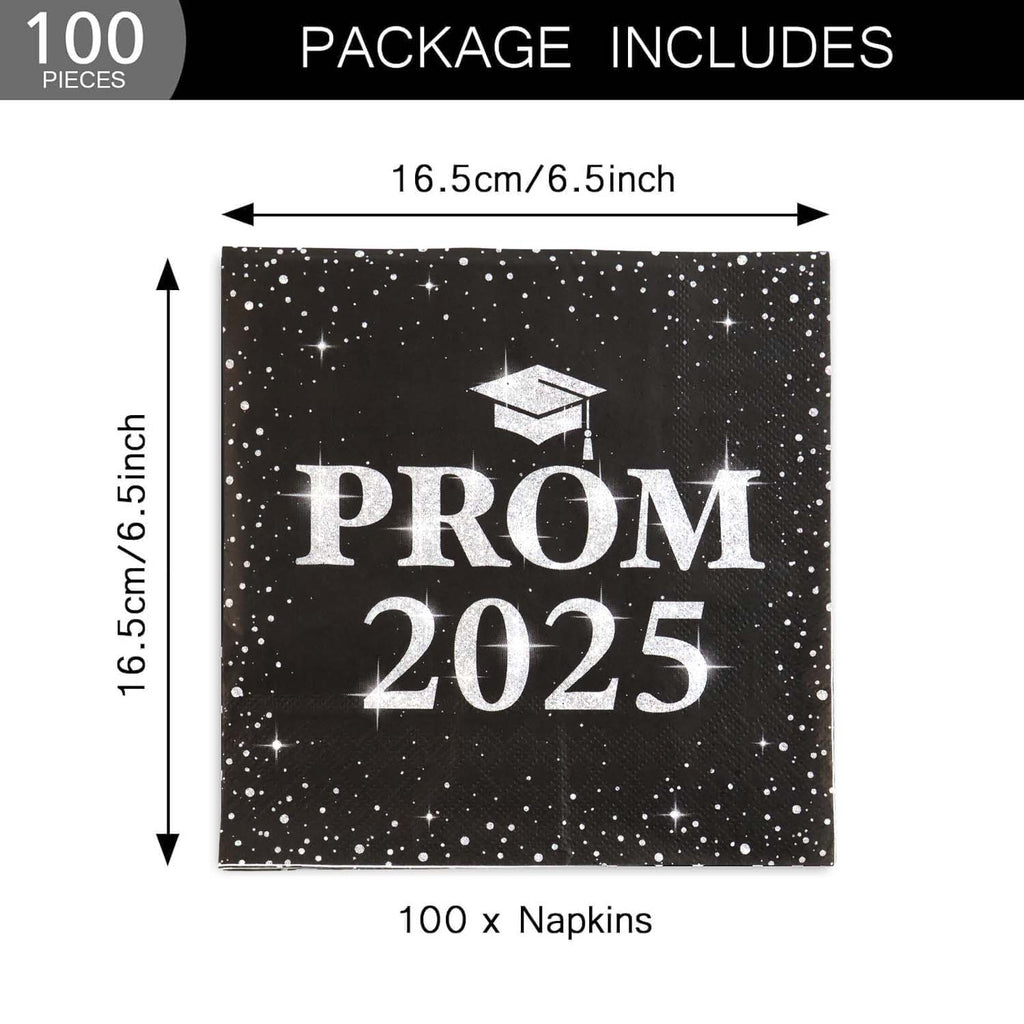 Disposable paper Prom 2025 napkins showcasing size and quality