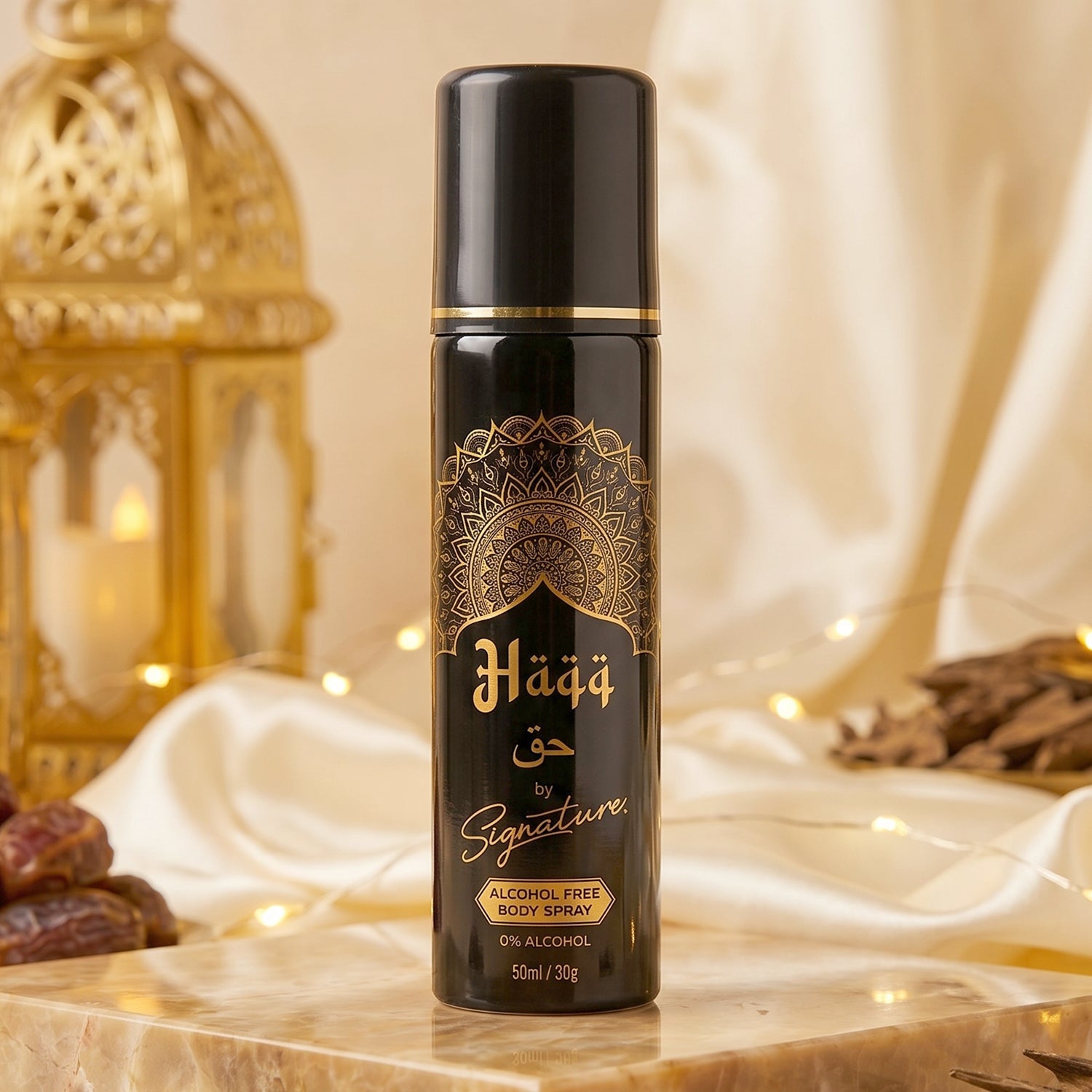 Angled view of Signature Haqq body spray