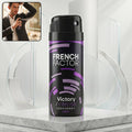 French Factor Victory Deodorant for Men in spray bottle