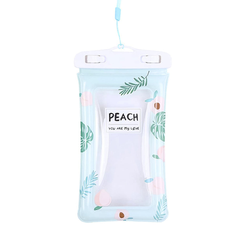 Floating waterproof mobile case in peach color ideal for water activities