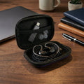 Compact portable earphone case with zipper for gadgets