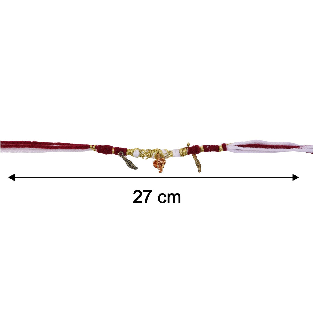Size reference of decorative pearl beaded rakhi bracelet