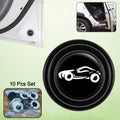 Car Door Protector stickers (10 Pcs) shown on a black car door edge.