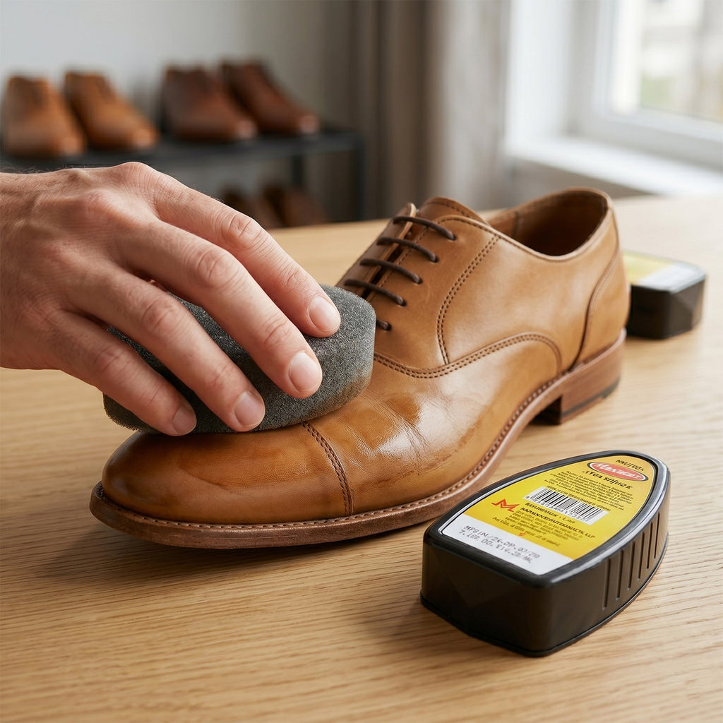 Quick neutral shoe polish for leather footwear