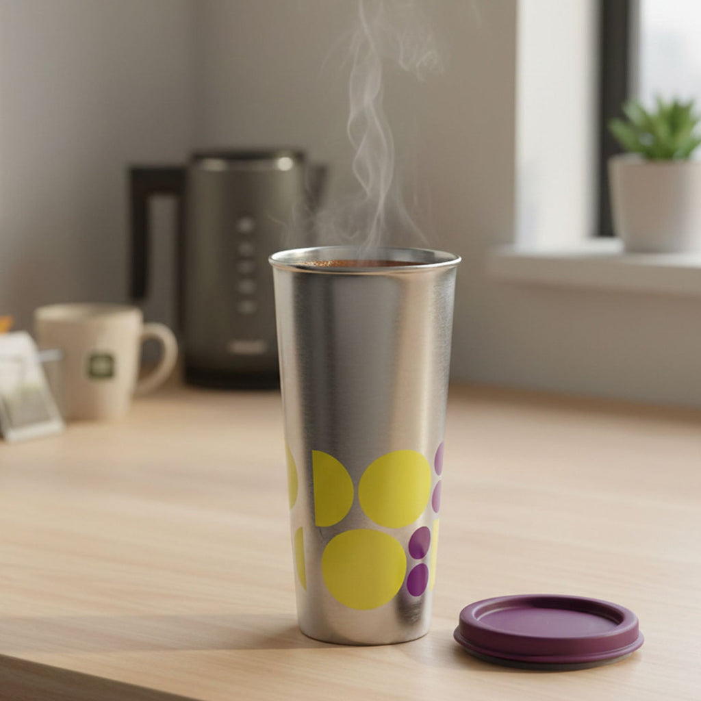 Ergonomic printed tumbler 600 ML suitable for hot and cold drinks