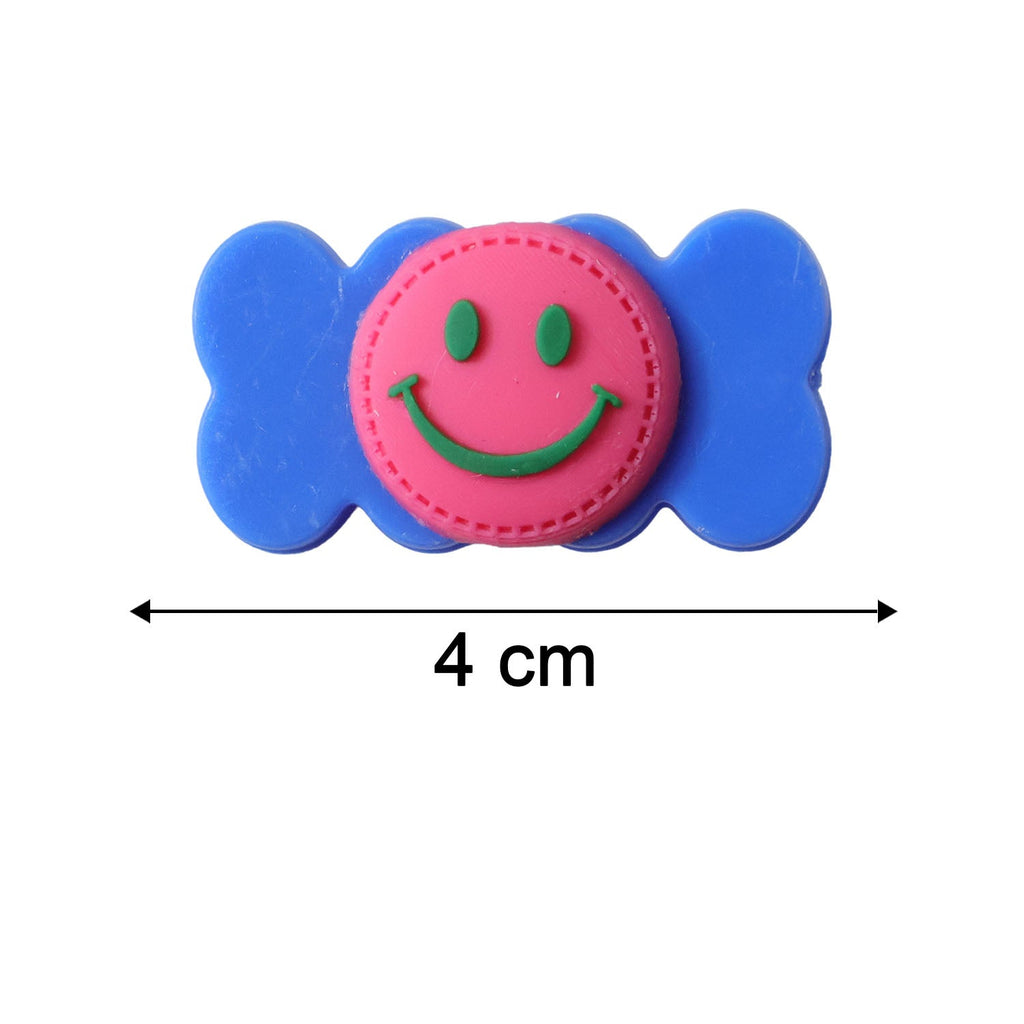 Size reference image showing dimensions of smiley candy hair clips