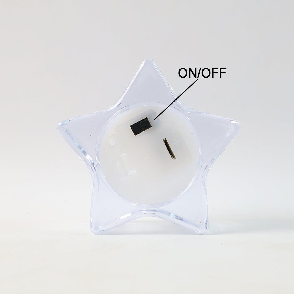 Glowing star-shaped LED tealight candle for festive decoration