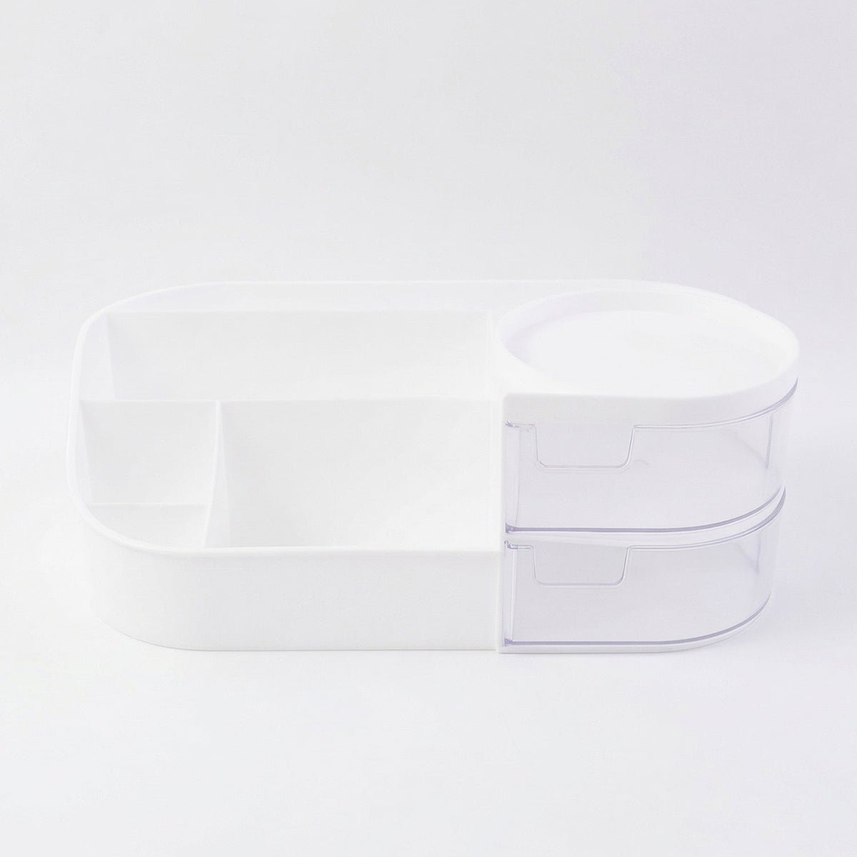 Beauty makeup storage container with compartments