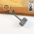 Big metal hammer shape alloy keychain holding keys