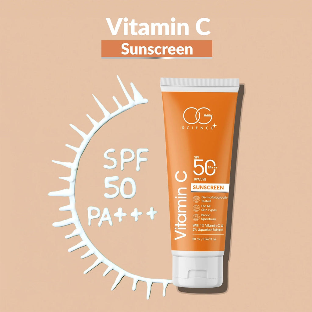 Compact Vitamin C Sunscreen SPF 50 tube for travel and daily care