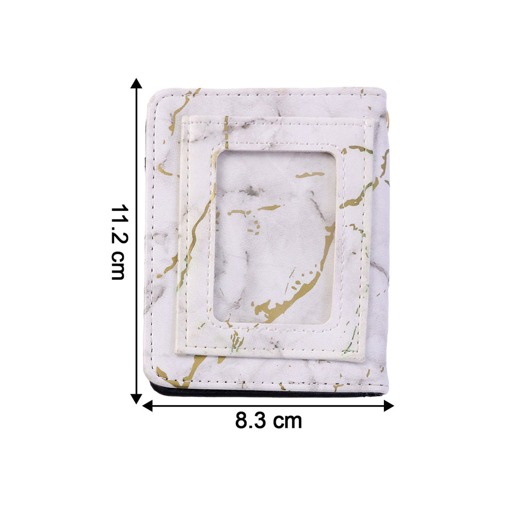 Compact card wallet with marble finish design for daily use
