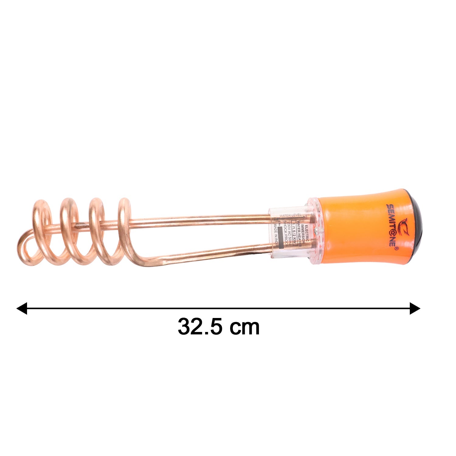Close-up of copper coil element inside immersion heater rod