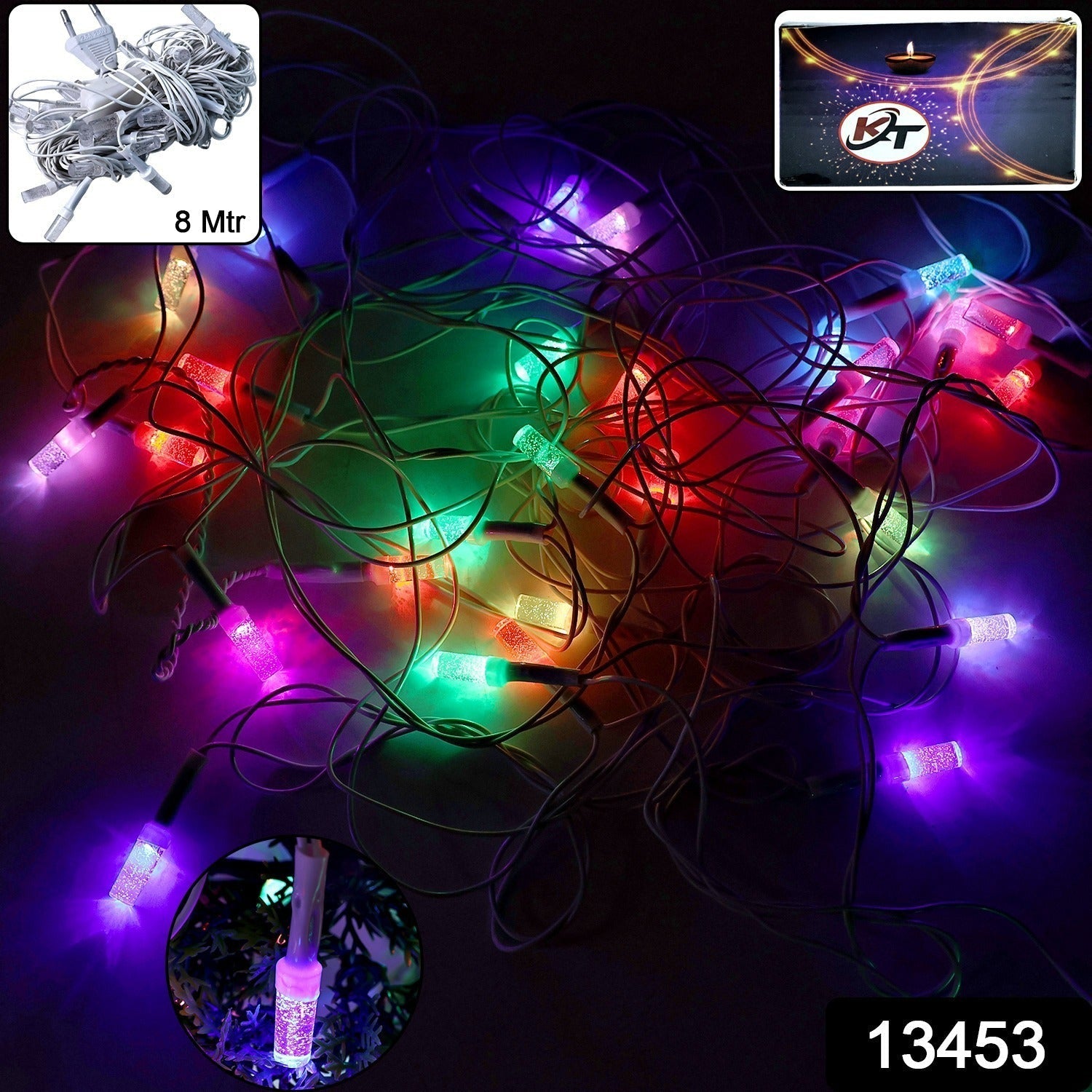 Flexible LED fairy string lights with multi-color illumination for festive events
