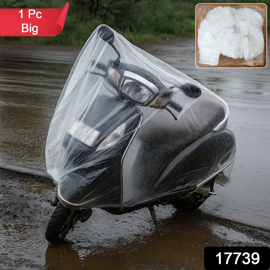 Scooter covered with plastic Activa waterproof cover