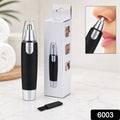 Close-up of the ear and nose hair trimmer showing its precise stainless steel blade.