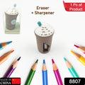 Two novelty pencil sharpeners, one coffee and one ice cream design.
