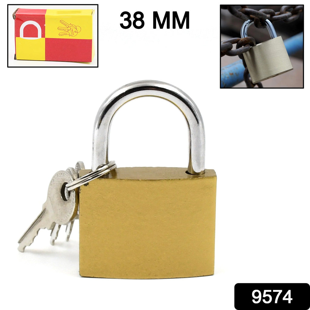 Durable solid padlock with three keys for enhanced security.
