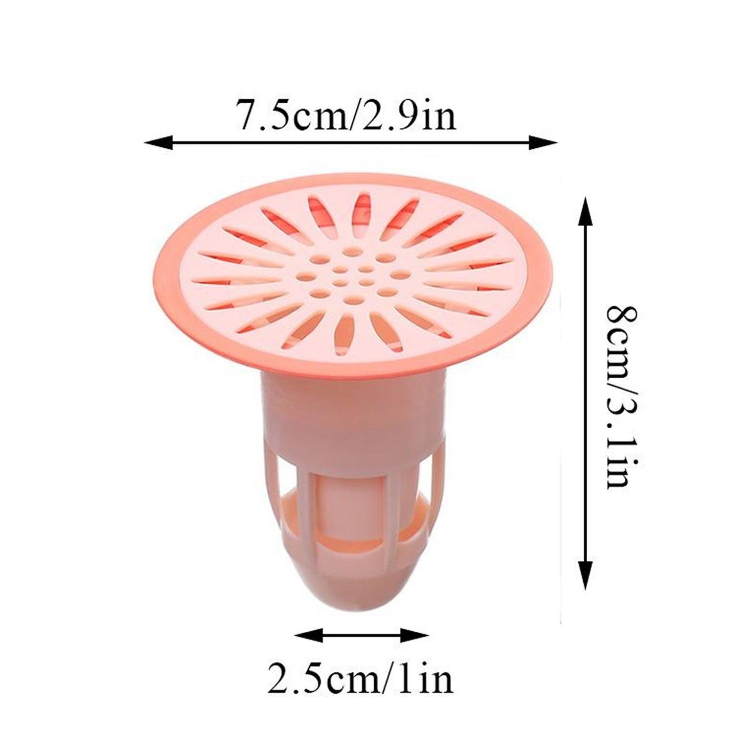 Effective hair trap plug made of silicone, shown in a kitchen sink to prevent food debris.