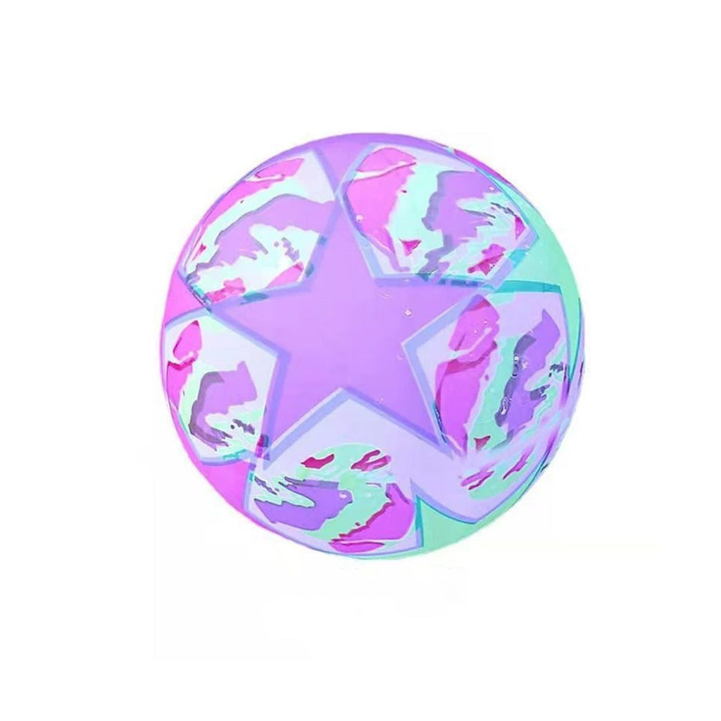 Detailed view of the Bouncy LED Ball's surface, with lights glowing from within.