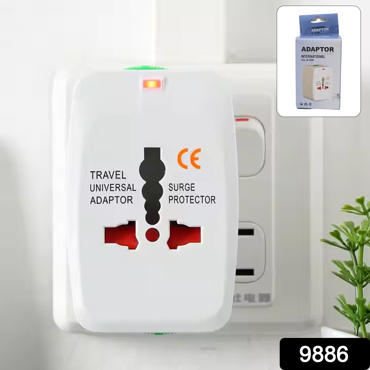 Universal travel adapter plugged into multiple devices for simultaneous charging