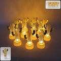 Set of 12 cactus shaped flameless LED candles with golden accents for home décor