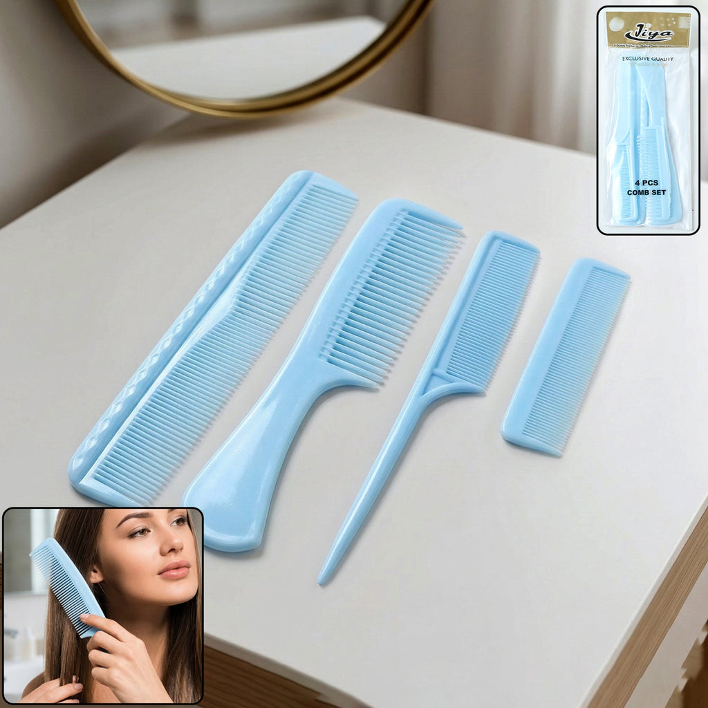 Multipurpose hair comb set with four styles for daily grooming