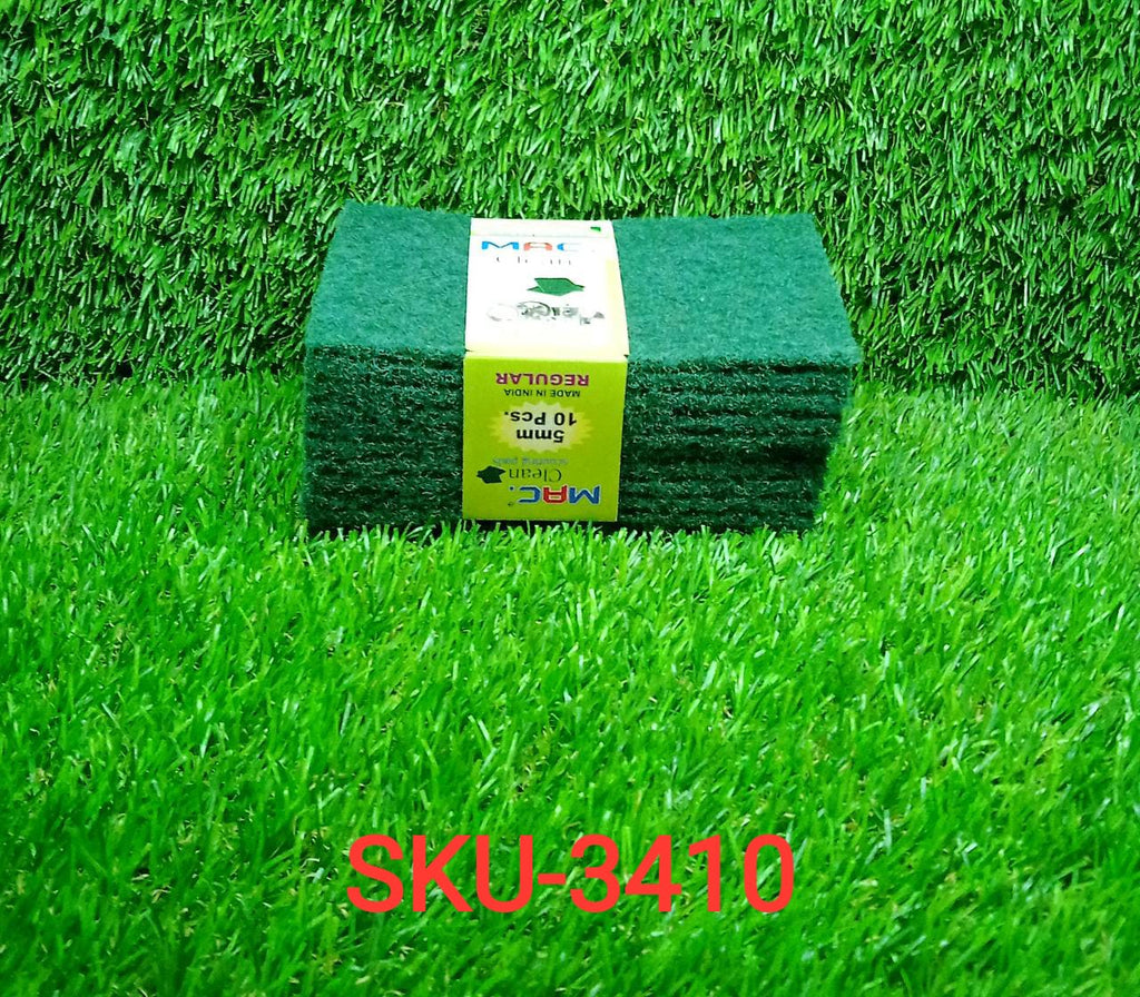 Pack of 10 aqua green scrub sponge pads for versatile household use.