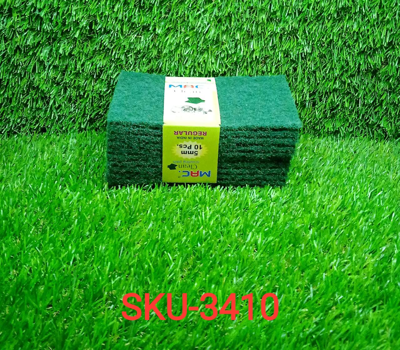 Pack of 10 aqua green scrub sponge pads for versatile household use.