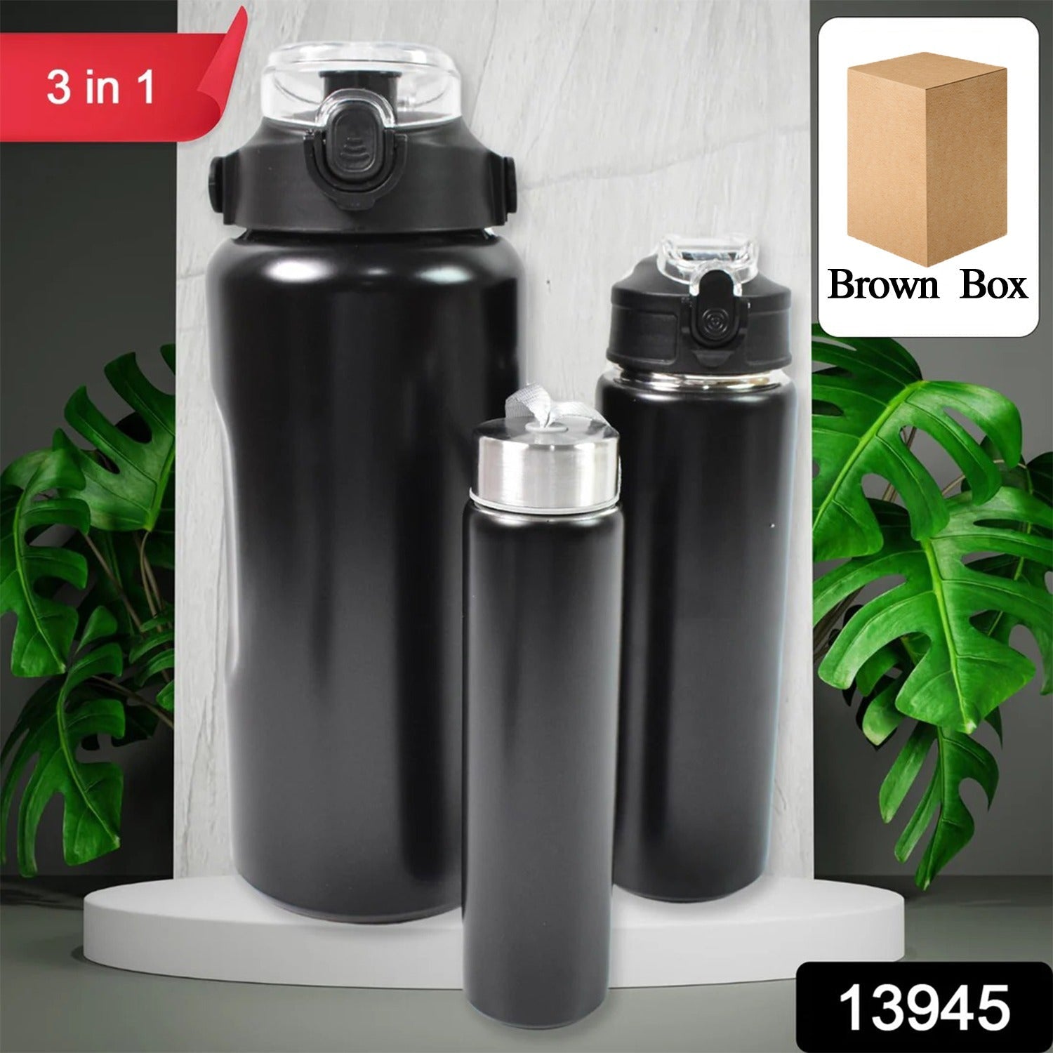 Lifestyle image showing a person holding a Stainless Steel Insulated Water Bottle outdoors.