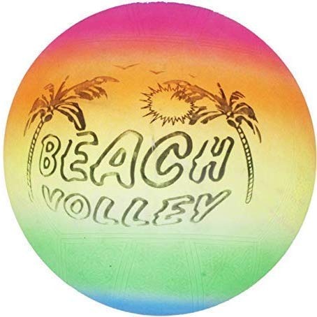Brightly colored Kids Beach Ball, ideal for beach volleyball or pool fun.