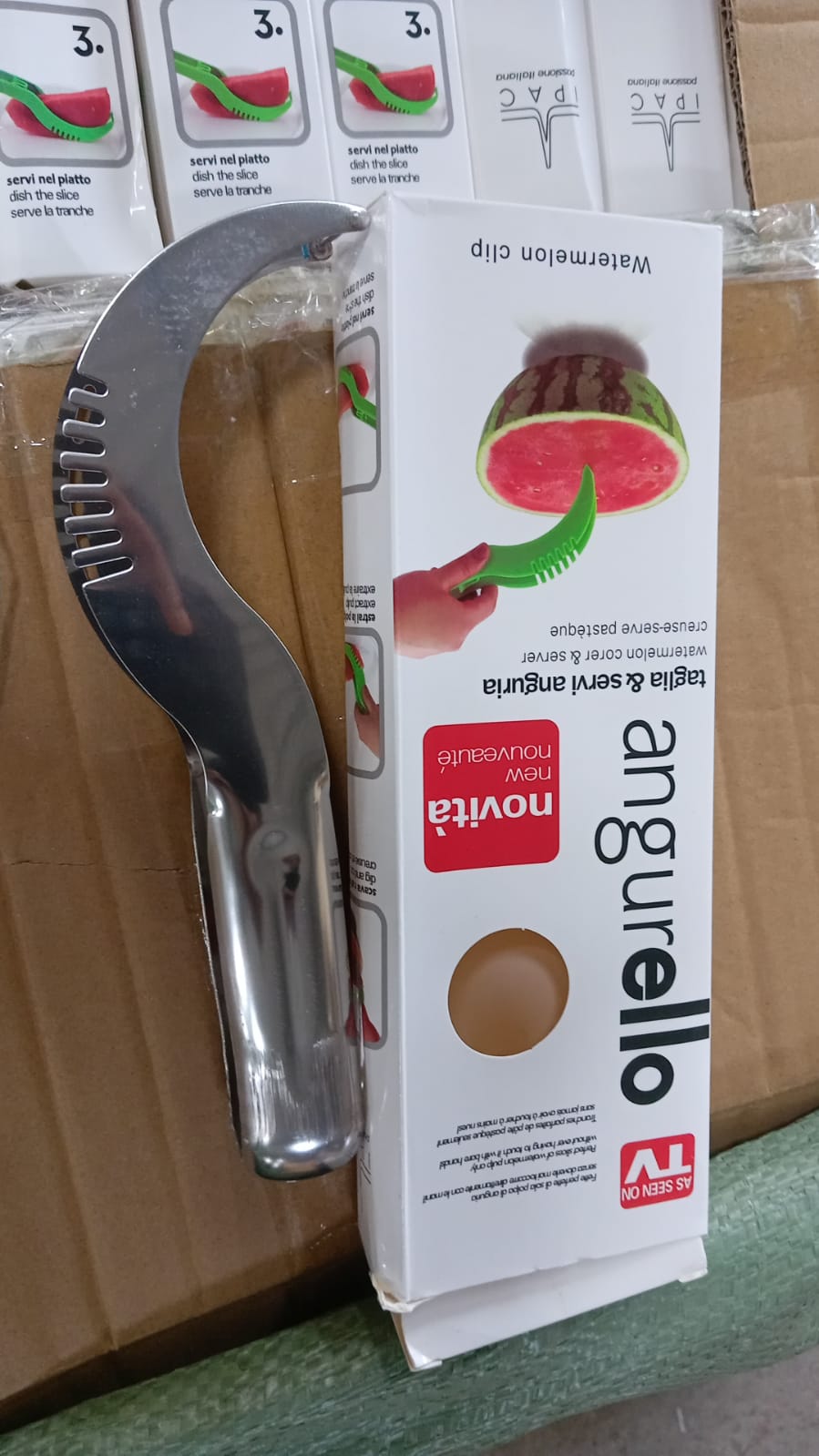 Essential kitchen tool designed for efficient and safe watermelon slicing.