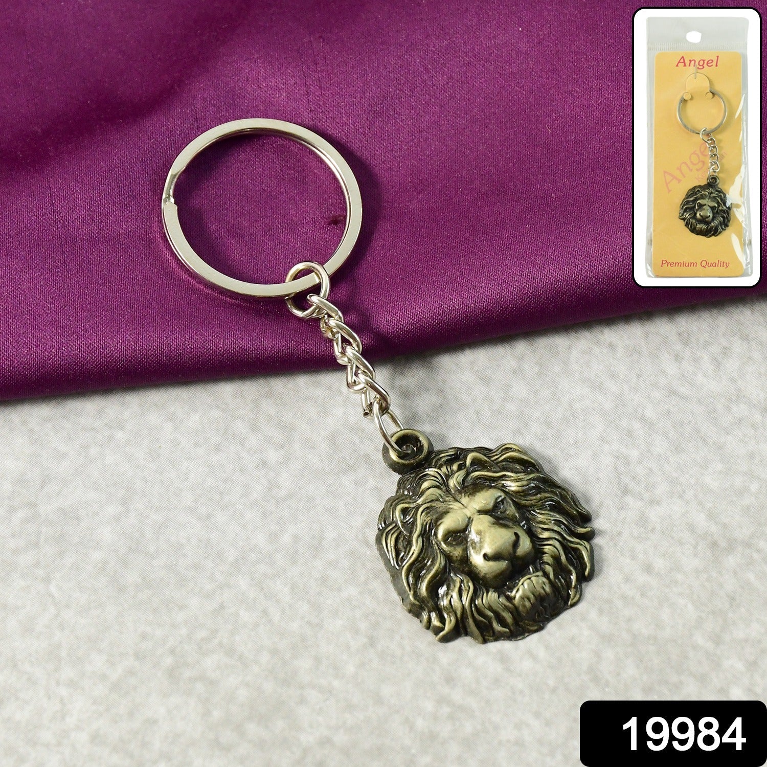 Metal keychain with sturdy ring for attaching keys or bags